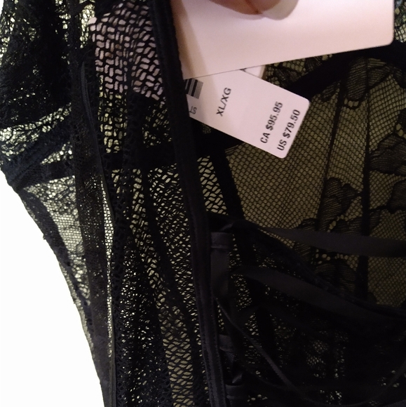 Victoria's Secret Black One-piece Garter Lingerie NWT - Picture 3 of 11